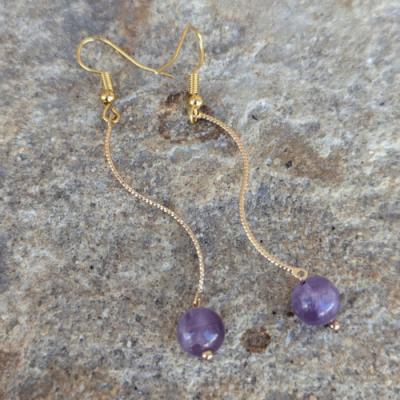 Boucles d'oreilles en améthyste
