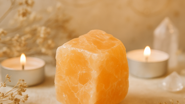 Pierres de calcite orange